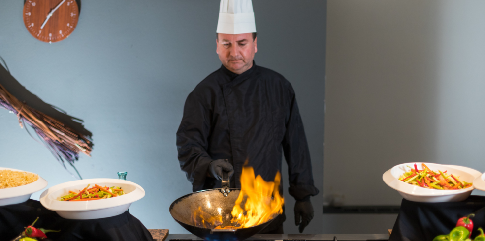 Chef George in the restaurant Aeolian Village